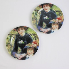 Lot Of 2 Sakura Genuine Porcelain Renoir Pattern Salad Plates 8.25" Diameter
