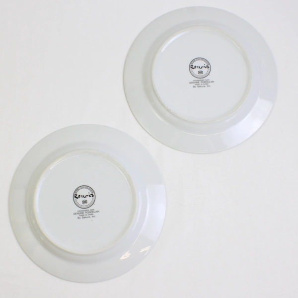 Lot Of 2 Sakura Genuine Porcelain Renoir Pattern Salad Plates 8.25" Diameter