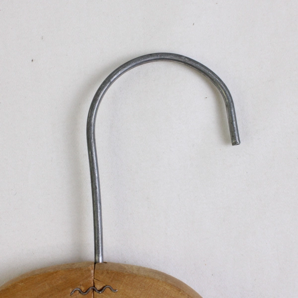 Lot of 5 Wooden Clothes Hangers Coat Hangers With Pants Bar and Metal Hook