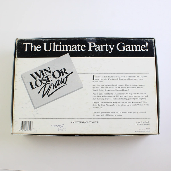 Vintage 1988 Milton Bradley Win Lose or Draw Party Edition Missing Timer