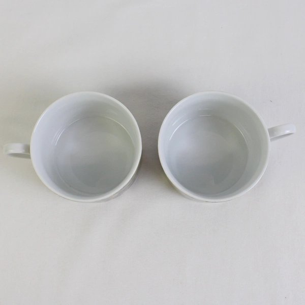 Lot Of 2 Sakura Genuine Porcelain Renoir Pattern Flat Cups 2.5" Tall