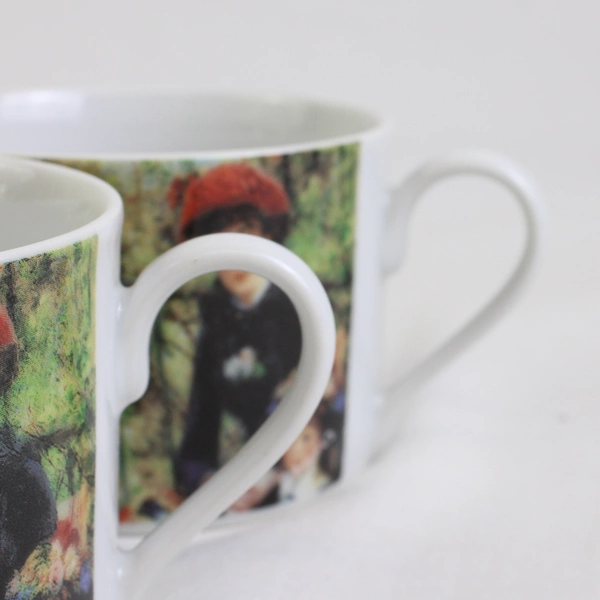 Lot Of 2 Sakura Genuine Porcelain Renoir Pattern Flat Cups 2.5" Tall