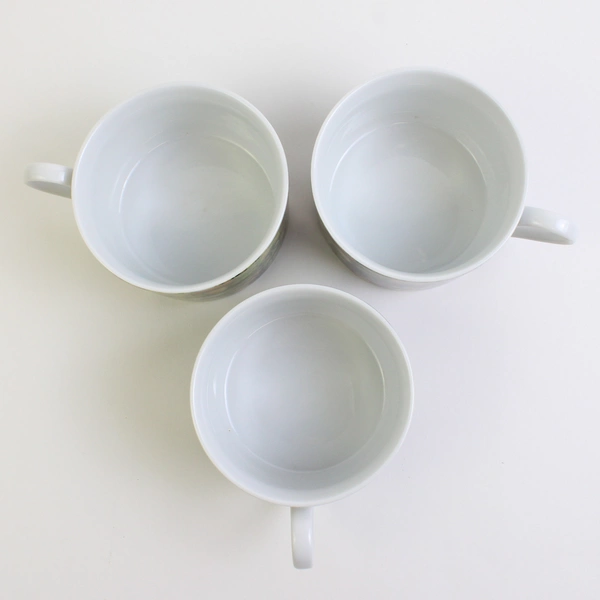 Lot Of 3 Sakura Genuine Porcelain Renoir Pattern Flat Cups 2.5" Tall