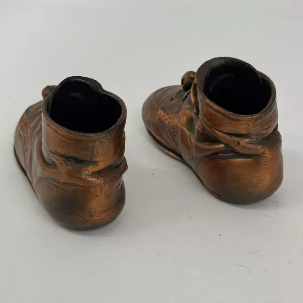 Vintage Bronze Dipped Baby Shoes With Bells