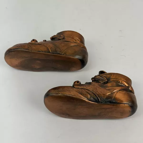 Vintage Bronze Dipped Baby Shoes With Bells