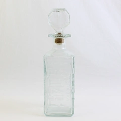 Walkers Deluxe Bourbon Clear Glass Liquor Bottle 1975 Decanter 11" Tall