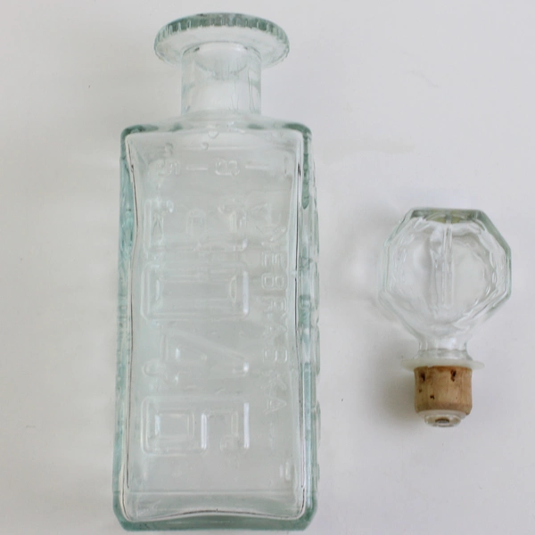 Walkers Deluxe Bourbon Clear Glass Liquor Bottle 1975 Decanter 11" Tall
