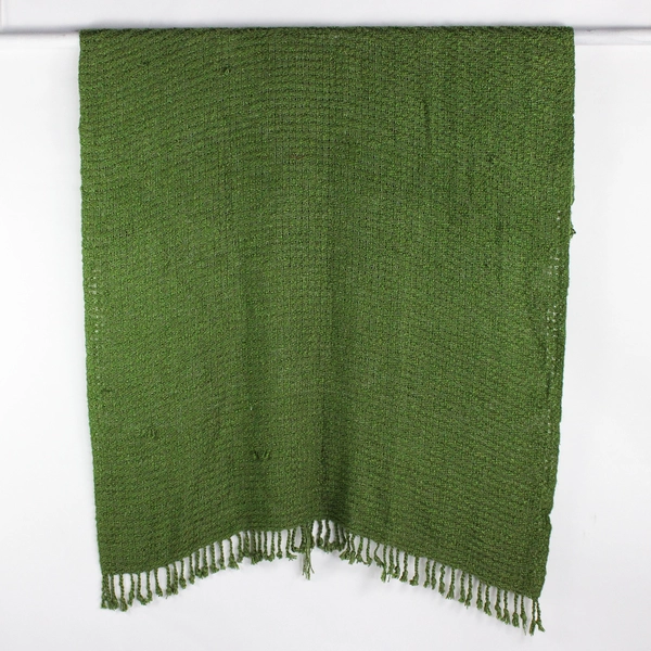 Pottery Barn Green Acrylic Knit Throw Blanket 50"x70"