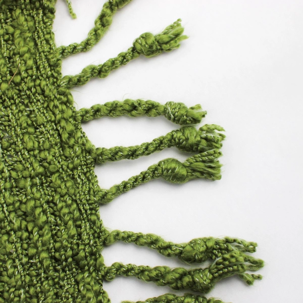 Pottery Barn Green Acrylic Knit Throw Blanket 50"x70"