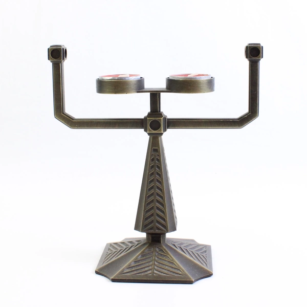 Unbranded Metal Candelabra 2 Tea Light Candles Holder 8.5" Tall