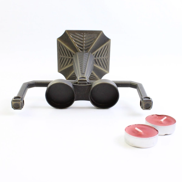 Unbranded Metal Candelabra 2 Tea Light Candles Holder 8.5" Tall