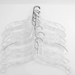 Lot of 10 A&E Products Clear Plastic Hangers Various Shapes With Metal Hooks 