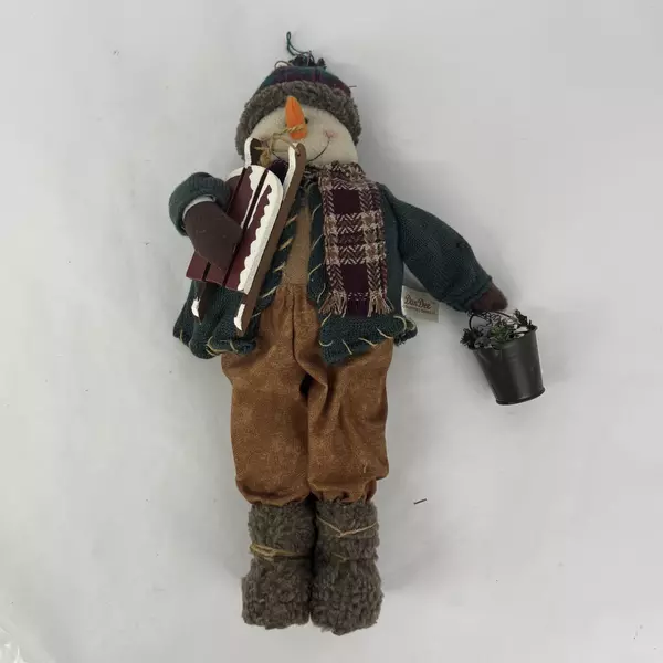 Dan Dee Collectors Choice Snowman with Sled And Pail of Cones Figure 18 Inch
