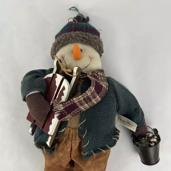 Dan Dee Collectors Choice Snowman with Sled And Pail of Cones Figure 18 Inch