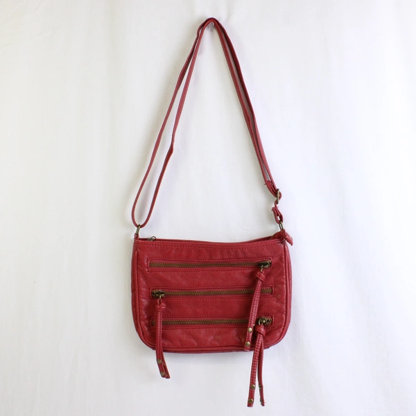 Arizona Jean Co. Small Red Faux Leather Crossbody Purse