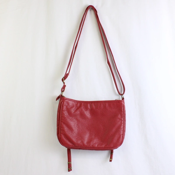 Arizona Jean Co. Small Red Faux Leather Crossbody Purse
