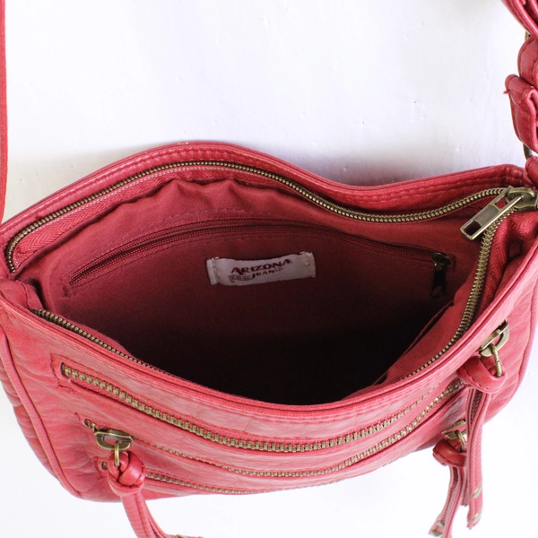Arizona Jean Co. Small Red Faux Leather Crossbody Purse