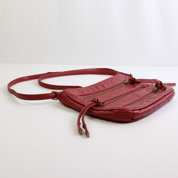 Arizona Jean Co. Small Red Faux Leather Crossbody Purse