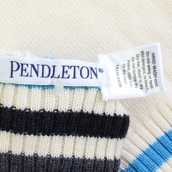 Women's Off-White Knit Gloves with Multicolor Stripes Size Medium