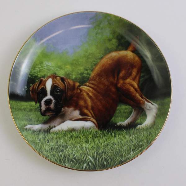 Danbury Mint "Bottoms Up!" By Simon Mendez Boxers Series Collector Plate 8.25"