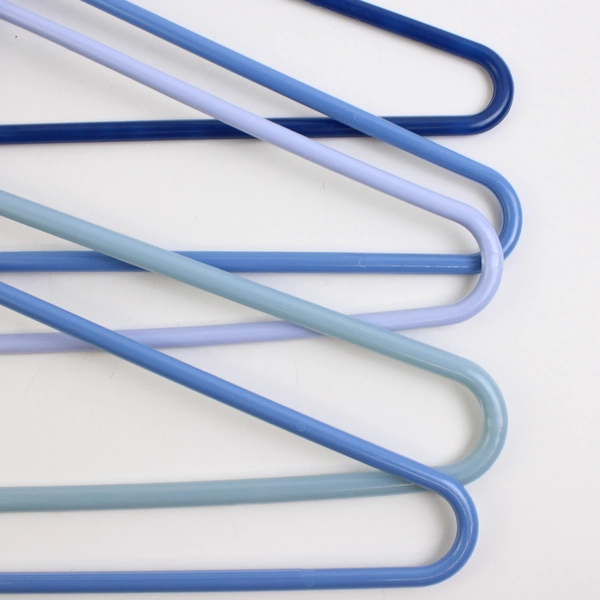 Lot of 10 Dark to Light Blue Various Tubular Plastic Clothes Hangers 