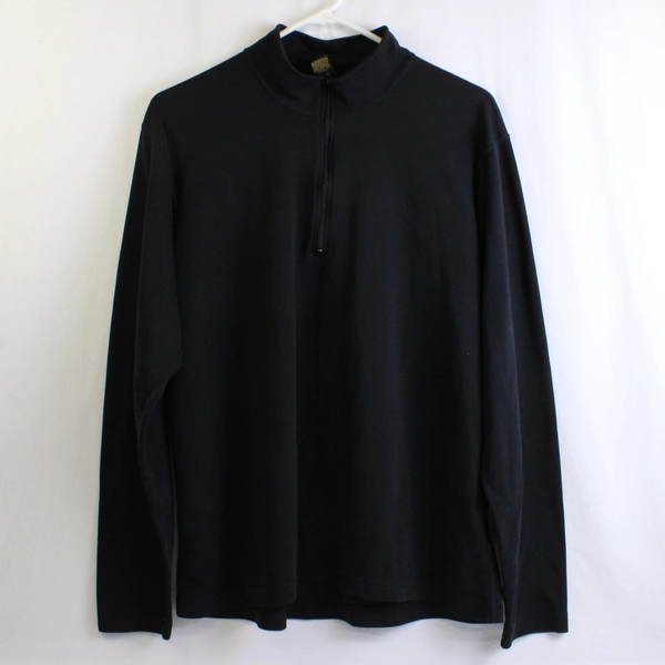 REI Solid Black 1/4-Zip Long-Sleeve Men's Size XL