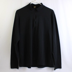 REI Solid Black 1/4-Zip Long-Sleeve Men's Size XL
