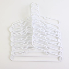 Lot of 10 White Tubular Children's Clothes Hangers For Babies, Toddlers