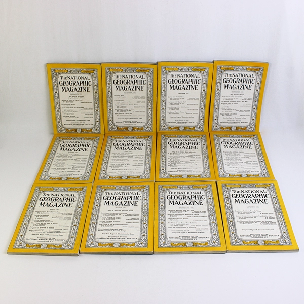 Vintage National Geographic Magazine 1951 Set of 12 Complete Missing Map Inserts