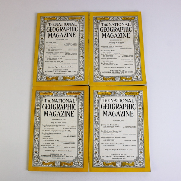 Vintage National Geographic Magazine 1951 Set of 12 Complete Missing Map Inserts
