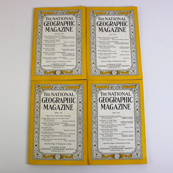 Vintage National Geographic Magazine 1951 Set of 12 Complete Missing Map Inserts