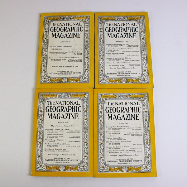 Vintage National Geographic Magazine 1951 Set of 12 Complete Missing Map Inserts