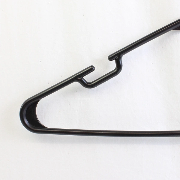 Lot of 10 Black Plastic Tubular Clothes Hangers with Notches Closet Organization