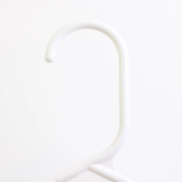 Lot of 10 White Notched Tubular Plastic Clothes Hangers