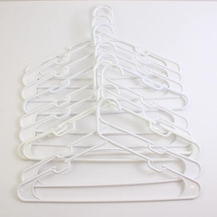 Lot of 10 Unbranded White Tubular Clothes Hanger w/ Notches