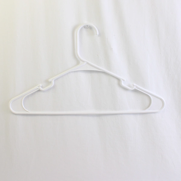 Lot of 10 Unbranded White Tubular Clothes Hanger w/ Notches