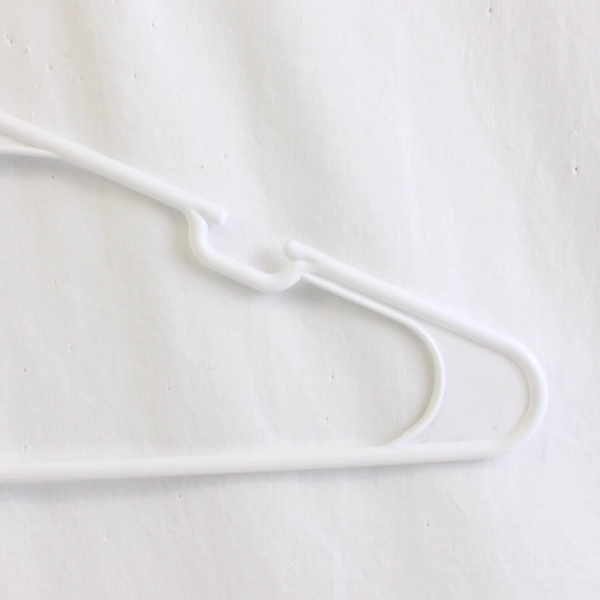 Lot of 10 Unbranded White Tubular Clothes Hanger w/ Notches