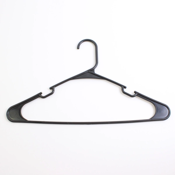 Lot of 10 Unbranded Black Tubular Clothes Hangers w/ Shoulder Notches