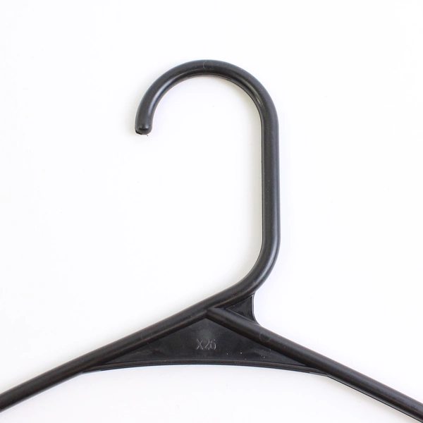 Lot of 10 Unbranded Black Tubular Clothes Hangers w/ Shoulder Notches