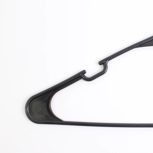 Lot of 10 Unbranded Black Tubular Clothes Hangers w/ Shoulder Notches