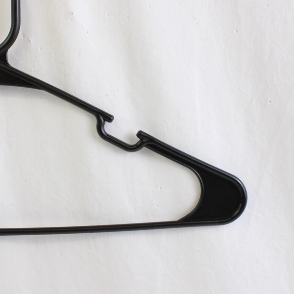 Lot of 10 Black Plastic Tubular Clothes Hangers w/ Notches 