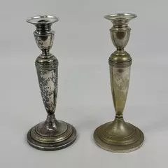 Vintage Pair of Evans Silver Plate Candlesticks 10 Inch