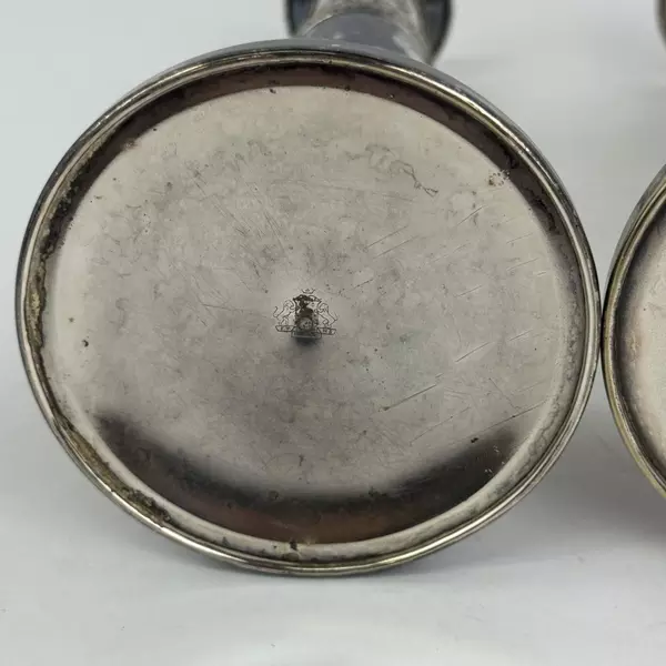 Vintage Pair of Evans Silver Plate Candlesticks 10 Inch