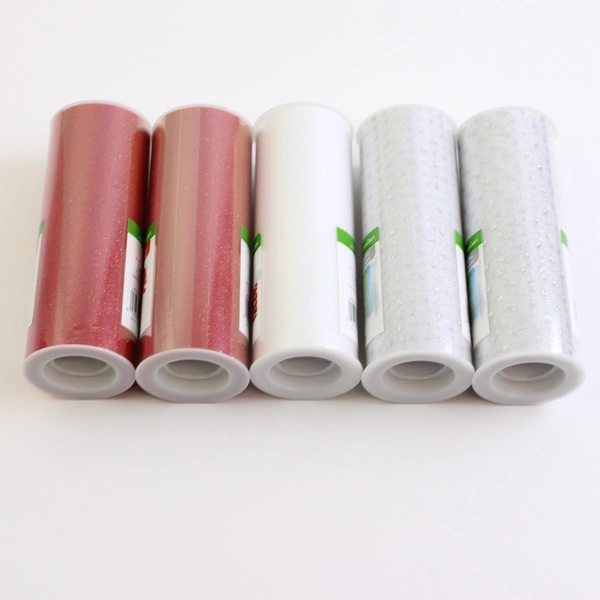 Lot of 5 FloraCraft White and Red Glittered Organza 10 Yard Rolls