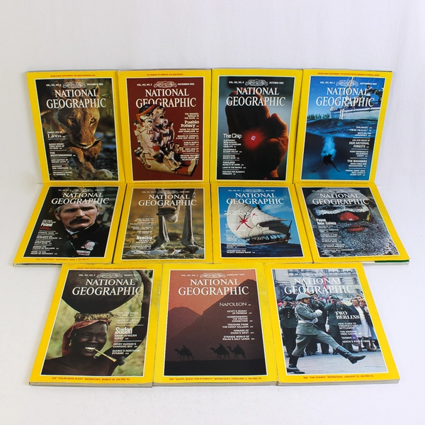Lot of 11 1982 National Geographic Magazines Missing May & Map Insert December