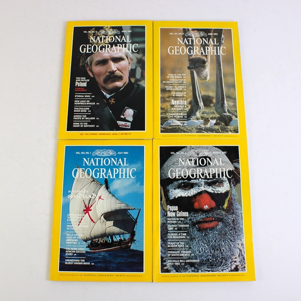 Lot of 11 1982 National Geographic Magazines Missing May & Map Insert December