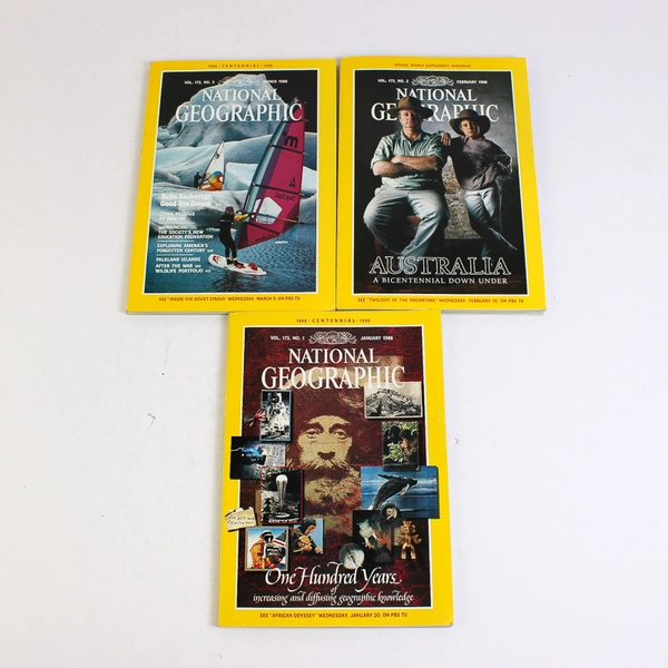 Lot of 11 1988 (Centennial) National Geographic Magazines Missing December Issue