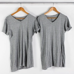 Lot of 2 Hanes Gray V-Neck Sleepshirt Women's Size Medium Flawed