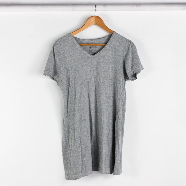 Lot of 2 Hanes Gray V-Neck Sleepshirt Women's Size Medium Flawed