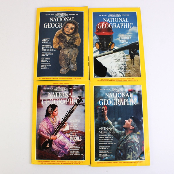 Lot of 9 1985 National Geographic Magazines Missing Jan June & Nov Issues